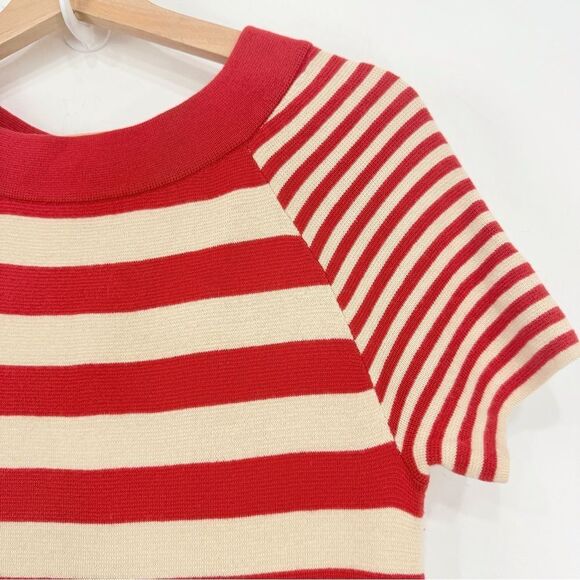 Kate Spade SELMA Red Stripe Cotton Silk Cashmere Knit Preppy Nautical Dress - Picture 8 of 16